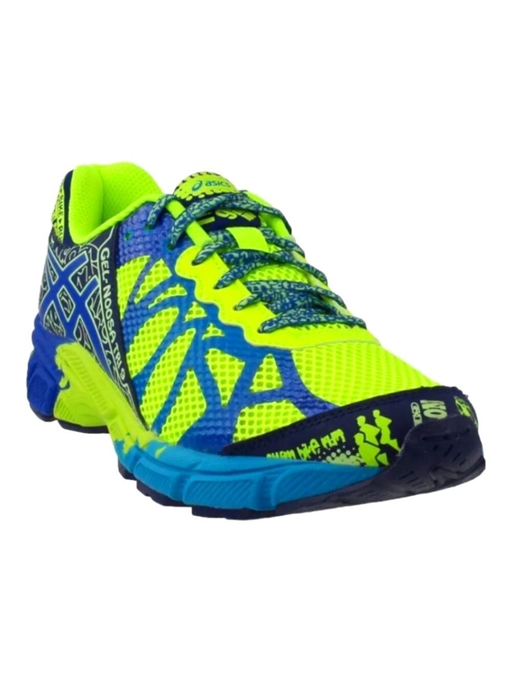 Asics Noosa Blue & Neon Yellow Gel-Tri 9 Running Shoes Men's Size 6 Women's 8.5